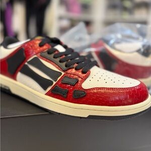 AMIRI Snake Skeleton Red and Black Men's Sneakers - Size 15